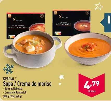 Oferta de Special - Sopa / Crema De Marisc por 4,79€ en ALDI