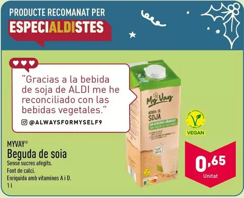 Oferta de Myvay - Beguda De Soia por 0,65€ en ALDI