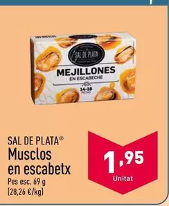 Oferta de Sal De Plata - Musclos En Escabetx por 1,95€ en ALDI