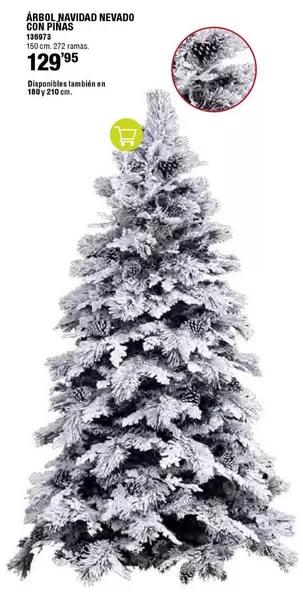 Oferta de Arbol Navidad Nevado Con Pinas por 129,95€ en ferrOkey