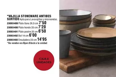 Oferta de Stoneware - Vajilla Antibes Surtido por 7,9€ en ferrOkey