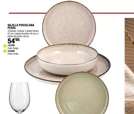 Oferta de Vajilla Porcelana Pearl por 54,95€ en ferrOkey