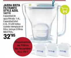 Oferta de Brita - Jarra  Filtrante Style Azul por 32,95€ en ferrOkey