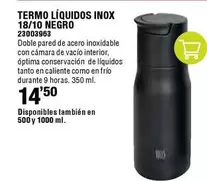 Oferta de Termo Liquidos Inox 18/10 Negro por 14,5€ en ferrOkey