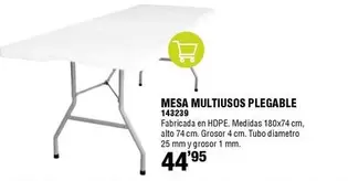 Oferta de Mesa Multiusos Plegable por 44,95€ en ferrOkey