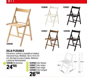 Oferta de Blanco - Silla Plegable por 24,95€ en ferrOkey