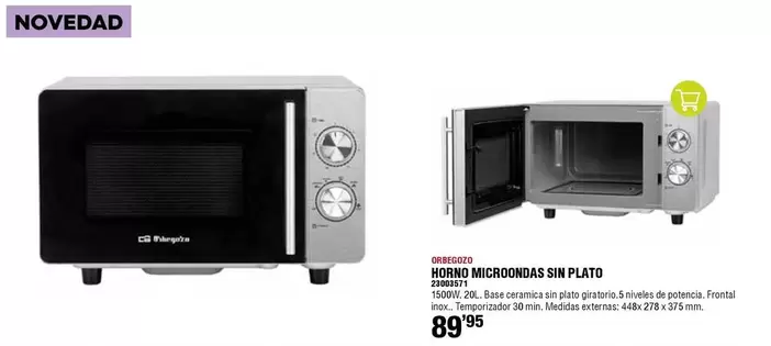 Oferta de Orbegozo - Horno Microondas Sin Plato por 89,95€ en ferrOkey