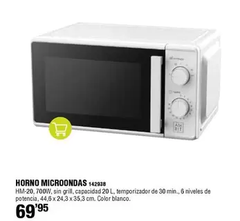 Oferta de Blanco - Horno Microondas por 69,95€ en ferrOkey