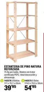 Oferta de Natura - Estanteria De Pino  Reforzada por 39,95€ en ferrOkey