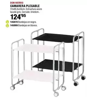 Oferta de Blanco - Camarera Plegable por 124,95€ en ferrOkey