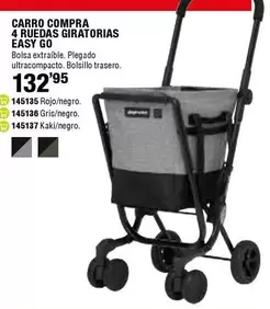 Oferta de Playmarket - Carro Compra 4 Ruedas Giratorias Easy Go por 132,95€ en ferrOkey