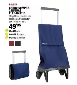 Oferta de Rolser - Carro Compra 2 Ruedas Plegamatic por 49,95€ en ferrOkey