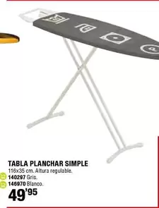 Oferta de Blanco - Tabla Planchar Simple por 49,95€ en ferrOkey