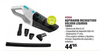 Oferta de Kuken - Aspirador Recogetodo Solidos Liquidos por 44,95€ en ferrOkey