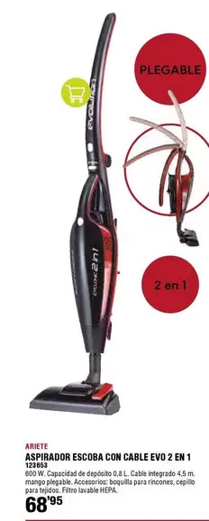 Oferta de Evo - Aspirador Escoba Con Cable Evo 2 En 1 por 68,95€ en ferrOkey