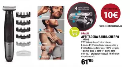 Oferta de Braun - Afeitadora Barba Curpo por 61,95€ en ferrOkey