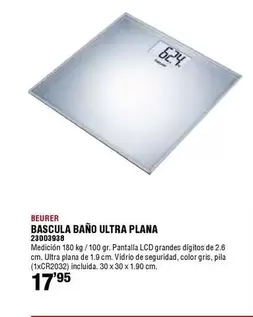 Oferta de Beurer - Bascula Baño Ultra Plana por 17,95€ en ferrOkey