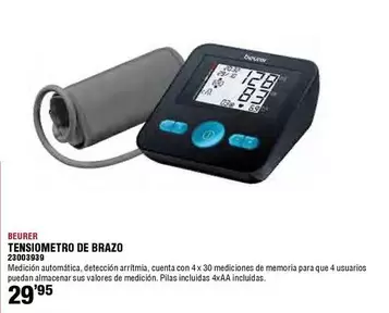 Oferta de Beurer - Tensimetro De Brazo por 29,95€ en ferrOkey