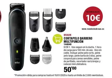 Oferta de Braun - Cortapelo Barbero Multifuncion por 50€ en ferrOkey