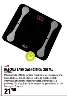 Oferta de Jata - Bascula Bano Diagnostica Cristal por 21,95€ en ferrOkey