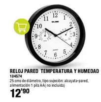 Oferta de Reloj Pared Temperatura Y Humedad 134574 por 12,9€ en ferrOkey