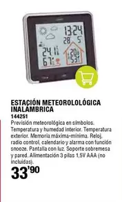 Oferta de Control - Estación Meteorológica Inalámbrica por 33,9€ en ferrOkey