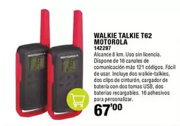 Oferta de Motorola - Walkie Talkie T62 por 67€ en ferrOkey