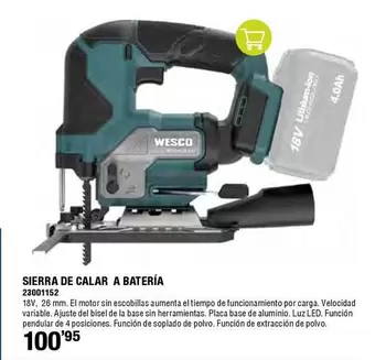 Oferta de Sierra - Sierra De Calar A Batería por 100,95€ en ferrOkey