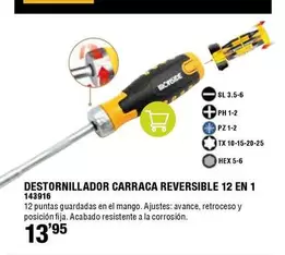 Oferta de Ironside - Destornillador Carraca Reversible 12 En 1 por 13,95€ en ferrOkey