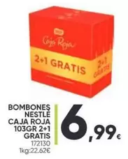 Oferta de Nestlé - Bombones Caja Roja 103gr 2+1 Gratis por 6,99€ en Family Cash