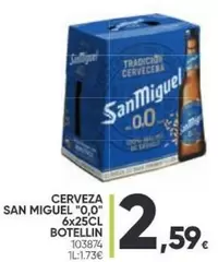 Oferta de San Miguel - Cerveza 0,0 por 2,59€ en Family Cash