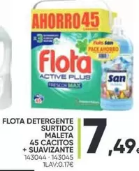 Oferta de Flota - Detergente Surtido Maleta 45 Cacitos + Suavizante por 7,49€ en Family Cash