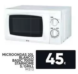 Oferta de Blanco - Microondas 20l  Basic 700w Starhome S/grill por 45€ en Family Cash