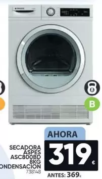 Oferta de Aspes - Secadora Assec800bqb por 319€ en Family Cash