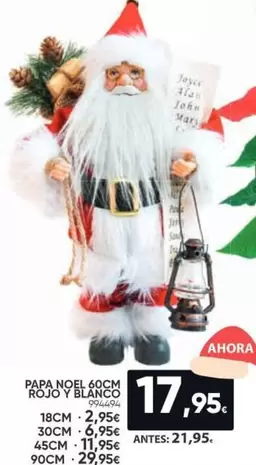 Oferta de Blanco - Papa Noel 60cm Rojo Y por 17,95€ en Family Cash