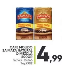 Oferta de Saimaza - Cafe Molido Natural O Mezcla por 4,99€ en Family Cash