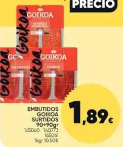 Oferta de Goikoa - Embutidos Surtidos por 1,89€ en Family Cash