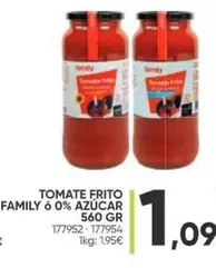 Oferta de Tomate Frito Family 6 0% Azucar por 1,09€ en Family Cash