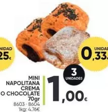 Oferta de Mini Napolitana Crema O Chocolate por 1€ en Family Cash