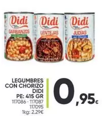 Oferta de Didi - Legumbres Con Chorizo por 0,95€ en Family Cash