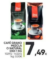 Oferta de Didi - Cafe Grano Mezcla O Natural por 7,49€ en Family Cash