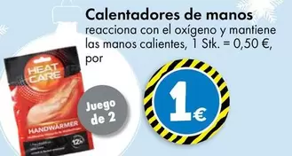 Oferta de Care - Calentadores De Manos por 1€ en TEDi