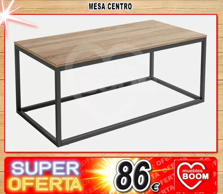 Oferta de Mesa Centro por 86€ en Muebles Boom