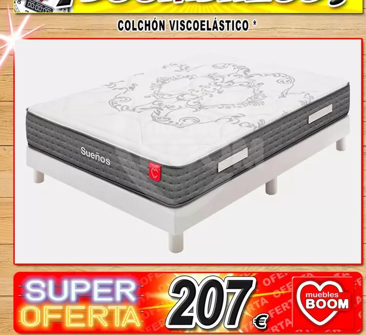 Oferta de Colchón Viscoelástica por 207€ en Muebles Boom