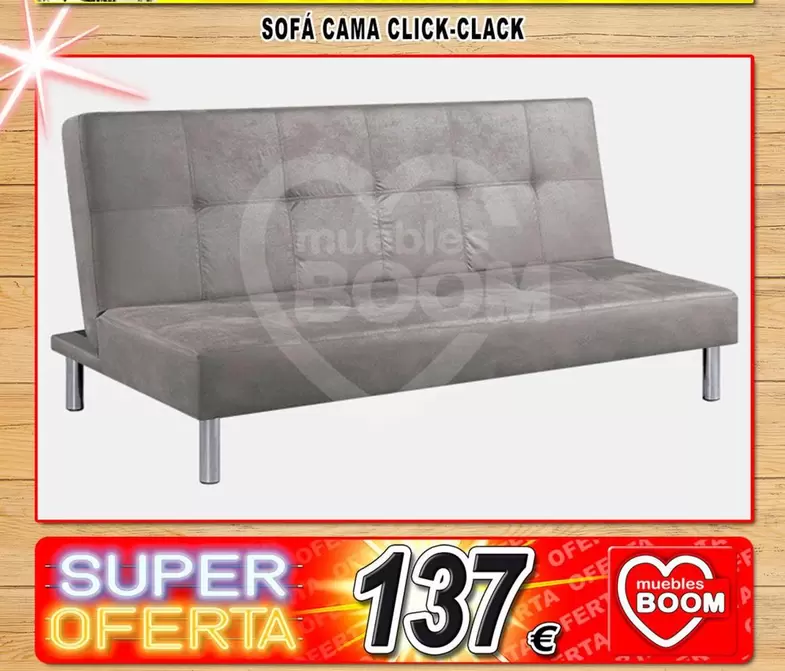 Oferta de Sofa Cama Click Black por 137€ en Muebles Boom