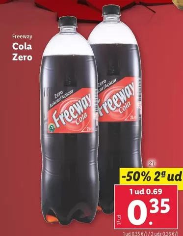 Oferta de Freeway - Cola Zero por 0,69€ en Lidl