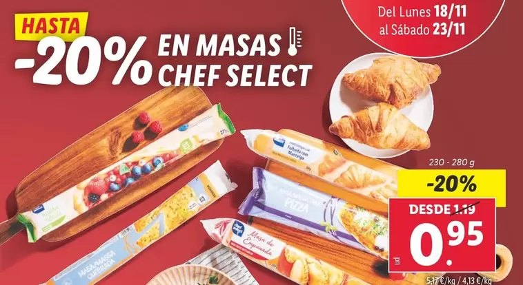 Oferta de Chef - En Masas  Select por 0,95€ en Lidl