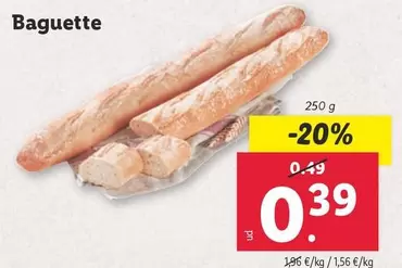 Oferta de Baguette por 0,39€ en Lidl