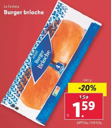 Oferta de La Cestera - Burger Brioche por 1,59€ en Lidl