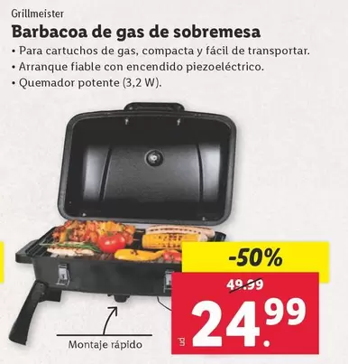 Oferta de Grillmeister - Barbacoa De Gas De Sobremesa por 24,99€ en Lidl